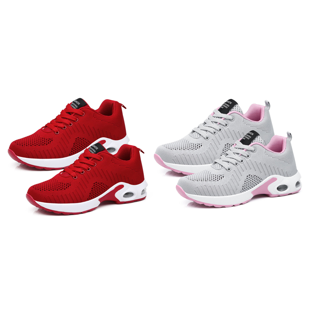 Becaristey Mesh Sneakers Lace-up Casual Shoes Skin Friendly Lightweight Women Shoe Running Shoes Anti-skidding Flat