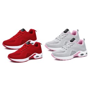 Becaristey Mesh Sneakers Dentelle-up Casual Shoes Skin Friendly Léger Femmes Chaussures de course Anti-skidding Plat