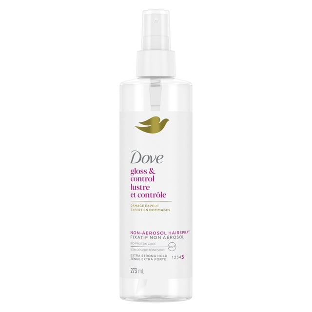 Dove Fixatif Non Aérosol Lustre et Contrôle Tenue Extra Forte, 273 ml