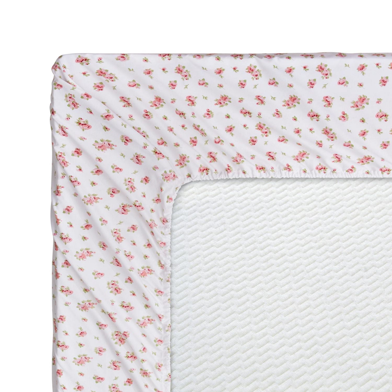 Literie Marina Décoration en percale de coton mélangé, douce et à poches profondes, 600 fils/cm², qualité hôtelière, motif floral rose.