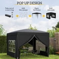 thumbnail image 4 of Outsunny 10'x10' Outdoor Pop Up Party Tent with Carrying Bag Black, 4 of 10