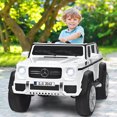 thumbnail image 2 of Costway 12V Kids Ride on Truck Jeep Car RC Remote Control w/ LED Lights Music MP3 White, 2 of 8