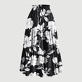 thumbnail image 3 of Bocqde Women's Boho Maxi Skirts Summer Fashion Casual Drawstring Elastic High Waist Long Skirt Solid Color Flowy A Line Ruffle Swing Skirt, 3 of 3