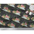 thumbnail image 3 of Soimoi Modal Satin Fabric House,Snowfall & Tree Nature Print Sewing Fabric Yard 42 Inch Wide, 3 of 3