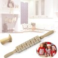 thumbnail image 1 of Yhmxh Kitchen Gadgets Kitchen Utensils Home and Kitchen Christmas Rolling Pin Engraved Carved Wood Embossed Rolling Pin Kitchen Tool Rolling Pin, 1 of 2