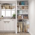 thumbnail image 5 of Brown Kitchen Window Curtains Valance and Tier Set 36 Inch, Grey Beige 3 Piece Set Rod Pocket Short Curtains for Window, Modern Abstract Art Window Treatment Tiers for Living Room Bedroom, 5 of 5