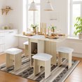 thumbnail image 2 of Stmoze Ensemble de Table à Manger Pliante pour 4 avec Roues, Table à Manger Extensible avec 4 Chaises en Cuir, Ensemble de Table de Cuisine avec Étagères de Rangement, Ensemble de Salle à Manger pour Maison, Appartement, Beige, 2 of 9