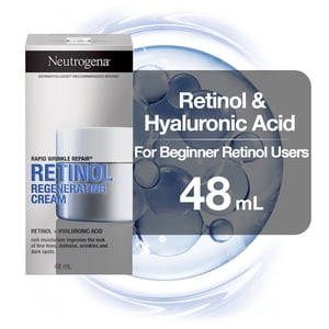 Neutrogena Crème régénérante rapide de réparation de rides - Visage rétinol & Hydratant des yeux - Sérum acide hyaluronique 48 mL