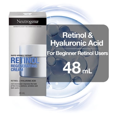 Crème régénératrice Neutrogena Correcteur de rides express, Hydratant Visage et yeux avec rétinol - Sérum avec acide hyaluronique, 48 ml