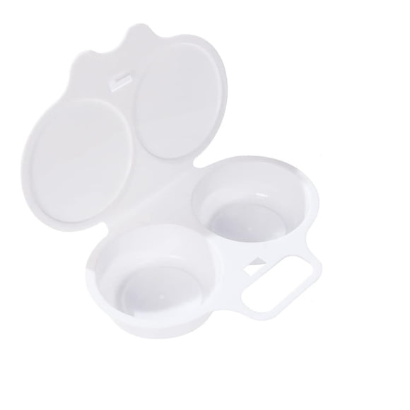 Egg Steamer for Easy and Microwave Boiled Eggs - Double Cavity Nonstick Egg Poacher with Lid for Quick Breakfasts Durable Poached Egg Maker for Multicooker and Microwave