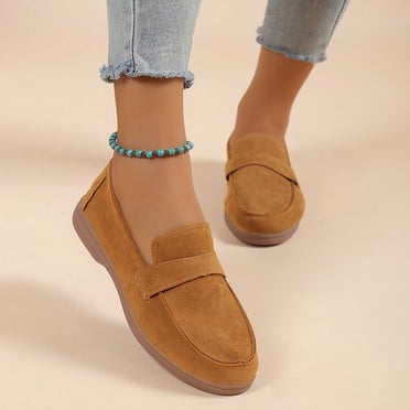 Babysbule Shoes for Women Clearance Woman's Fashion Casual Comfortable Round Toe Low Heels Shoes Solid Color Shoes