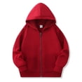 thumbnail image 2 of FAOWME Chandails à Capuche à Manches Longues pour Enfants, Unisexes, Doux, avec Poche, Rouge Brique 2-3 Ans, 2 of 7