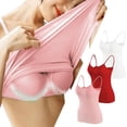 thumbnail image 2 of Timegard Camisoles pour Femmes 3 Pcs avec Soutien-Gorge Intégré Col Rond Bretelles Spaghetti Ajustées Douces Maillots de Corps Décontractés Hauts de Pyjama, 2 of 6