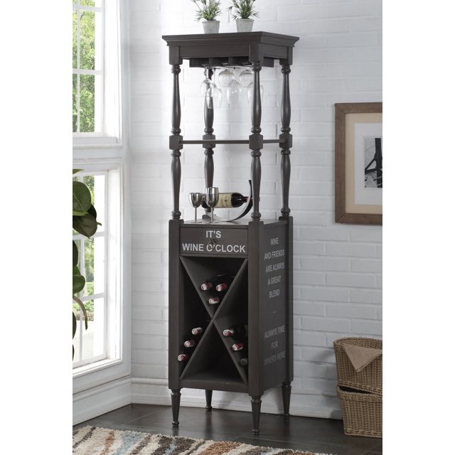 ACME Anthony Wine Cabinet in Antique Gray
