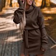 thumbnail image 1 of Birdeem Robe Confortable pour Femme, Couleur Unie, Ceinture, Manches Longues, Mode, Déplacement, 1 of 1