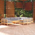 thumbnail image 1 of vidaXL 13 Piece Garden Lounge Set with Grey Cushions Solid Pinewood, 1 of 4
