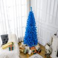 thumbnail image 2 of HOMCOM 6FT Artificial Christmas Tree with Automatic Open for Home Blue, 2 of 10