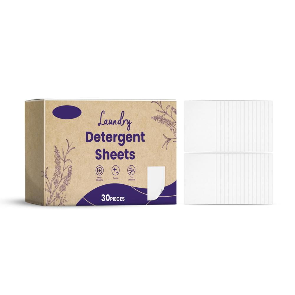Low-Foam Laundry Detergent Sheets - Eco-Friendly & Compact, Gentle on Fabrics, HE Machine Compatible, 30-Count Pack for Hassle-Free Washing