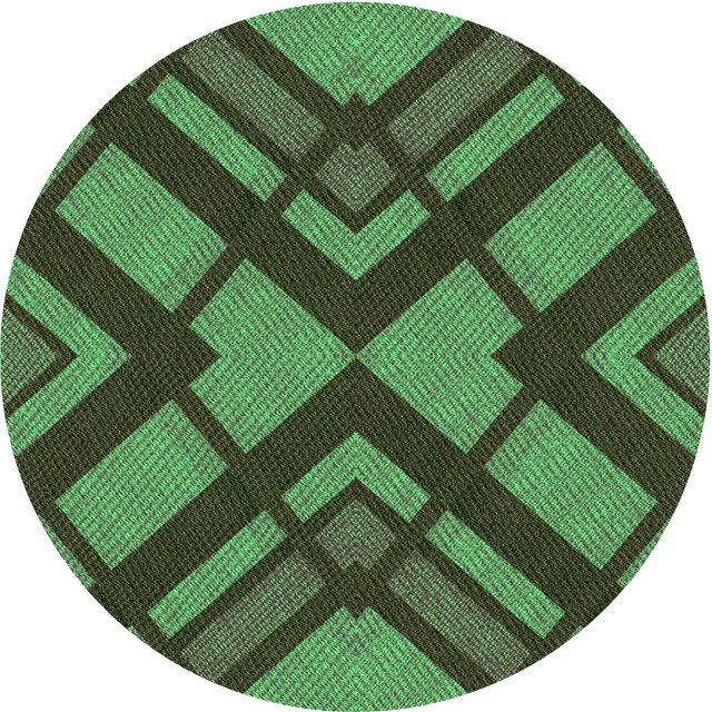 Ahgly Company Tapis Rond Lavable en Machine Intérieur Transitionnel Vert Forêt Foncé, 4 Pieds Rond