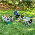 thumbnail image 3 of Lawn Chair USA - Chaise Classique Pliante en Aluminium à Sangles - Chaise d'Extérieur Durable, Portable et Confortable - Idéale pour le Camping, les Sports et les Concerts - Rayures Bleues et Blanches, 3 of 6
