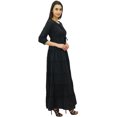 thumbnail image 1 of Bimba Robe Maxi d'Été en Coton à Manches 3/4 pour Femme, Taille à Cordon, 1 of 8