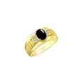 thumbnail image 3 of RYLOS Men's Rings Yellow Gold Plated Silver Rings Classic Designer Style 8X6MM Gemstone & Diamond Ring Cabochon Onyx Birthstone Rings For Men Size 10, 3 of 7