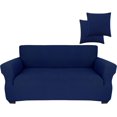 thumbnail image 1 of Housse de Causeuse Extensible Élastique pour Canapé 2 Places, 1 Pce (Bleu Marine, Moyen), 1 of 6