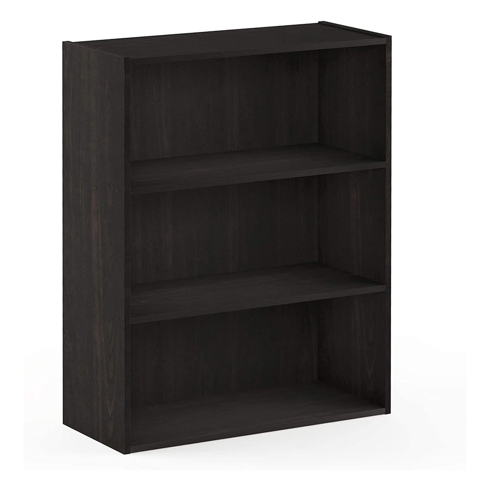 Furinno Pasir 3 Tier Open Storage Wooden Bookshelf Bookcase Shelf, Espresso