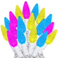 thumbnail image 1 of Novelty Lights 24FT 70 LED C6 Easter String Lights, Yellow, Teal & Pink, 1 of 7