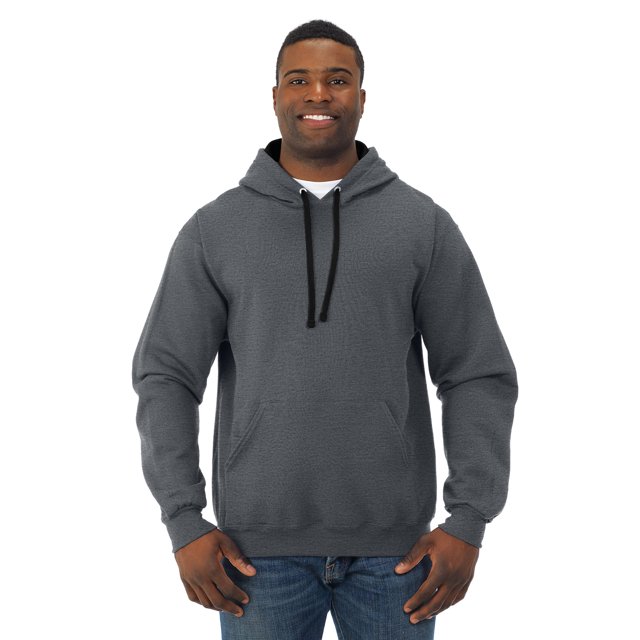 Fruit Of The Loom Mens Sofspun Hooded Sweatshirt, M, Charcoal Heather