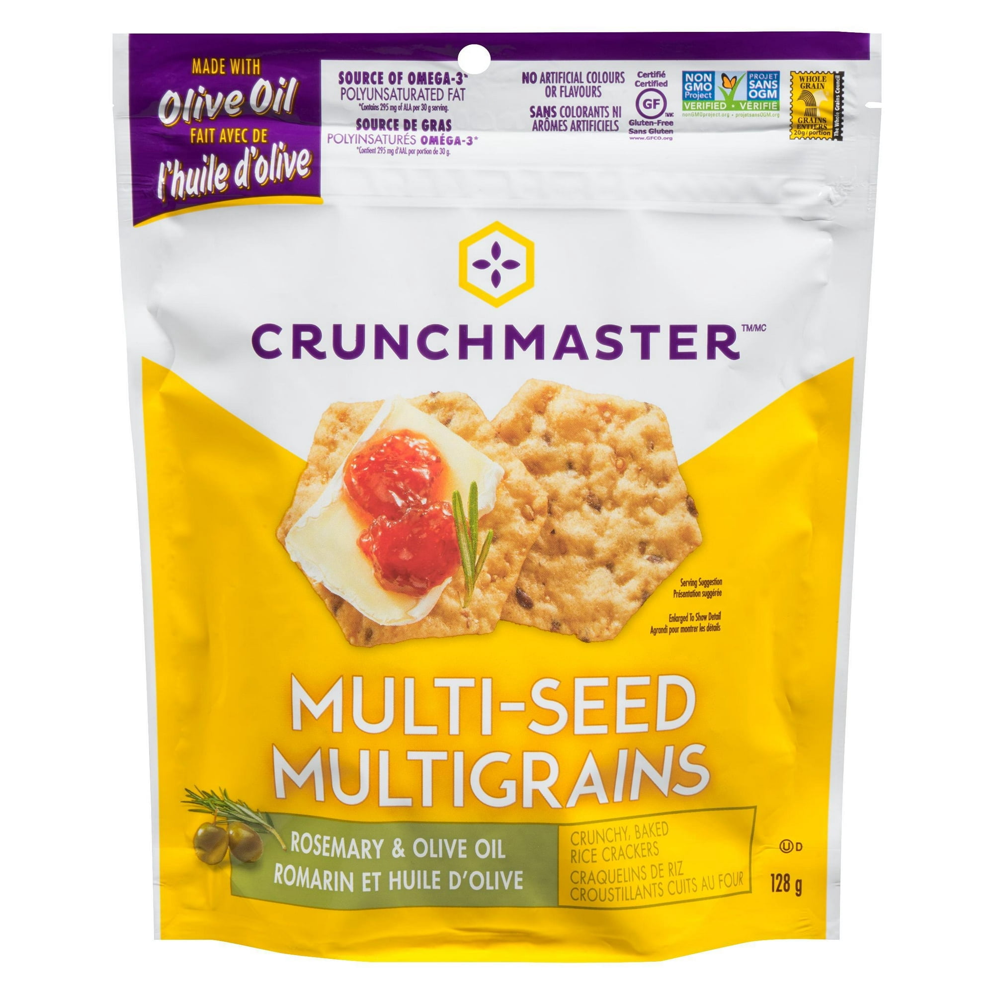 Craquelins multi-graines Crunchmaster au romarin et à l’huile d’olive