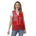 thumbnail image 3 of TOPTIE Adult Mesh Vest Zipper Supermarket Team Volunteer Uniform Vest - Red, 3 of 6