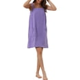 thumbnail image 2 of INSPIRE CHIC Women's Terry Wrap Bathrobe Spa Robe for Gym Pool Shower Bath Towel Robe Shower Dress S Grape Shake, 2 of 6