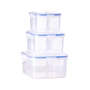 pstuiky Microwave Safe Food Storage Containers Bpa-Free Plastic, Leakproof & Stackable 1-Piece Set with Lids (380Ml, 650Ml, 1100Ml) Meal Prep, Lunch Box, Refrigerator & Freezer Safe