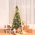 thumbnail image 3 of Gymax 6ft Snow Flocked Pencil Christmas Tree Classic Realistic PVC Needles w/ Pine Cones, 3 of 10