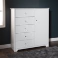thumbnail image 1 of Commode à porte 5 tiroirs pour Adulte, fini Blanc solide, collection Vito de Meubles South Shore, 1 of 11