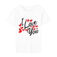 thumbnail image 4 of Pisexur T-shirt de la Saint-Valentin pour Femmes, Imprimé Amour, Manches Courtes, Col Rond, 4 of 5
