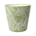 thumbnail image 1 of Hometrends 8" Ceramic Round Leaf Planter Pot-Green, 1 of 7