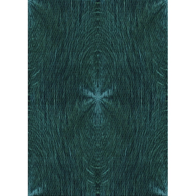 Ahgly Company Machine Washable Indoor Rectangle Transitional Teal Green Area Rugs, 4' x 6'