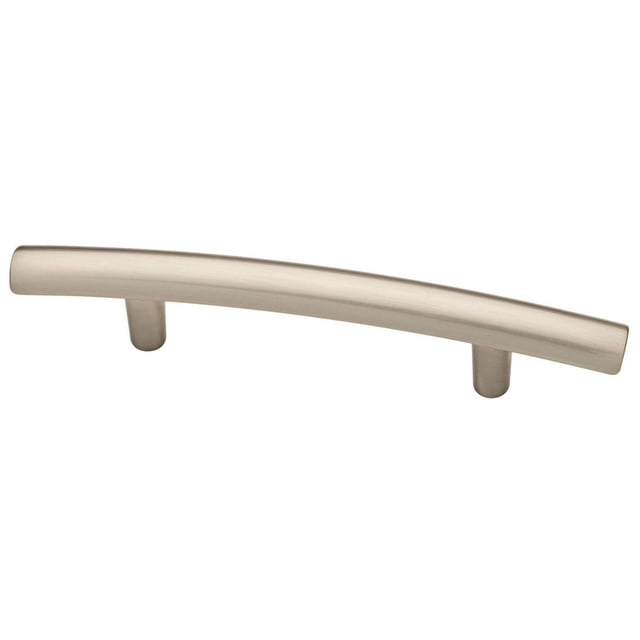 Peerless Tirette d'Arche en Nickel, Lot de 6, Montrant une Tirette d'Armoire en Nickel Satiné avec une Arche Courbée Lisse et Deux Montants Cylindriques, Conçue pour des Mises à Niveau Durables de Quincaillerie d'Armoire et de Meubles avec Quincaillerie de Montage Incluse pour une installation Bricolage Facile, Convient Aussi comme alternative au Crochet Mural.