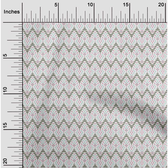 oneOone Organic Cotton Voile Fabric Chevron|Triangle & Square Geometric Print Sewing Fabric BTY 42 Inch Wide