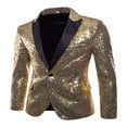 thumbnail image 1 of Men Sequins Nigth Clubs Wedding Party Tuxedo Cocktail Suit Jacket Coat, 1 of 6