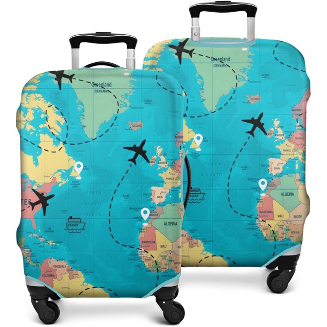 Travel Luggage Cover Suitcase Protector Fits 18-32 Inch Luggage Wheel Covers Patterned Travel Related Items Flower Luggage Protector Elastic Luggage Anti-scratch Suitcase Cover S