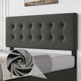 thumbnail image 4 of Queen Size Bed Frame with Adjustable Headboard, Upholstered Platform Bed Frame with 4 Storage Drawers, Button Tufted Design, Wooden Slats Support, No Box Spring Needed, 4 of 8