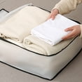 thumbnail image 4 of Folding Plastic Storage Box - Large Capacity Odorless Moistureproof Under Bed Organizer for Blankets, Pillows, Coats, Toys - Clear Translucent EVA Foldable Container - Set of 1, 4 of 8