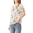 thumbnail image 4 of INSPIRE CHIC Women's Blouse Floral Ruffled Short Sleeve Ruffle Neck Casual Blouses M White Blue, 4 of 8