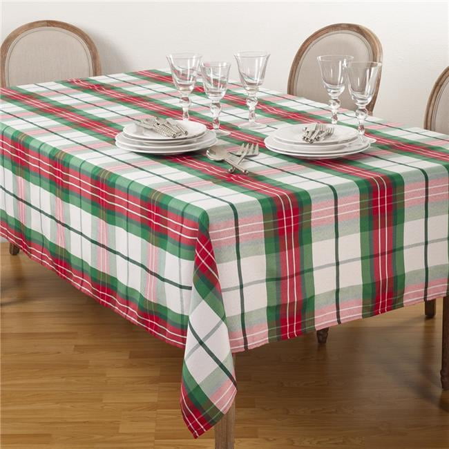 SARO 5002.M70140B 70 x 140 Po. Nappe Rectangulaire à Motif Vernor à Carreaux pour les Fêtes Multicolore