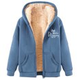 thumbnail image 2 of LOVZFMLL Jackets for Women's Fashionable Printed Fleece Hooded Sweatshirt Jacket, 2 of 4