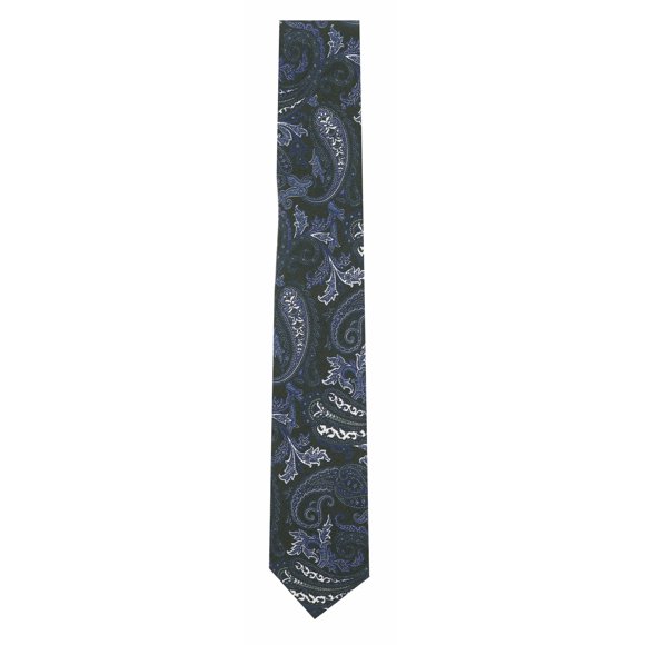 Gierremilano Cravate en Soie et Laine Paisley Vert Forêt / Marine Blanc pour Hommes - Taille Unique