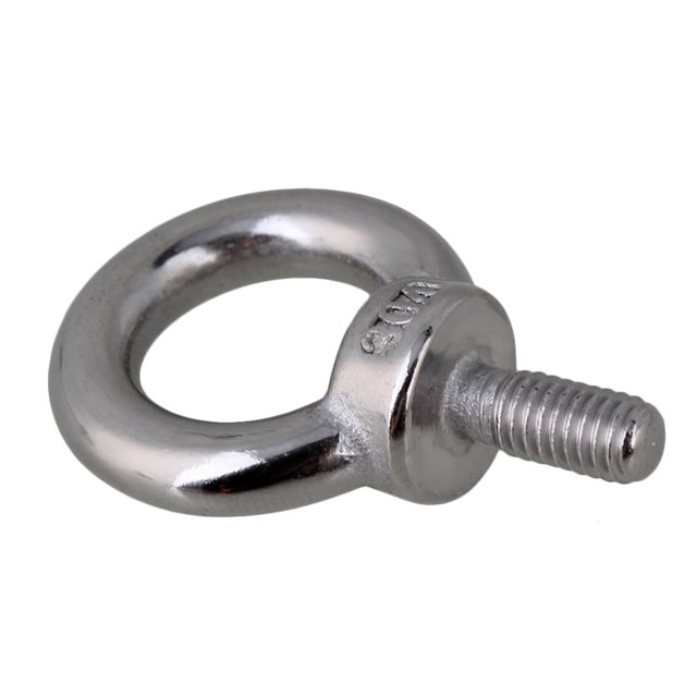 BQLZR Silver M5 Ring Shape Screws Bolt 304 Stainless Steel Threaded Eye Bolt Set of 2